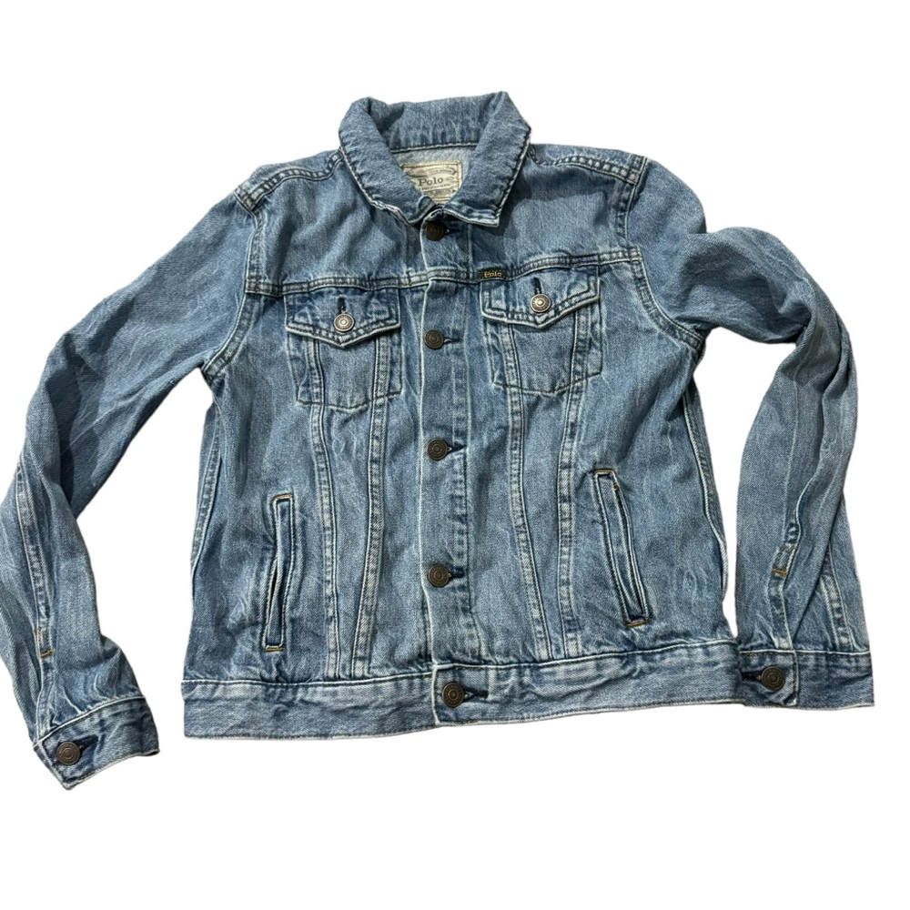 Polo Ralph Lauren Trucker Denim Blue Jean Button Jacket Boys Size XL